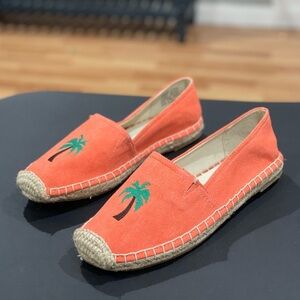 143 Girl Canvas Espadrilles Palm Tree Beach Summer Flats Size 8.5